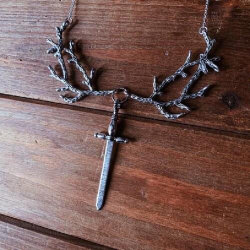 NEW Gothic Branches &Dagger Forest Witch Pendant Necklace Punk Fashion Charm Jewellery For Women Gifts