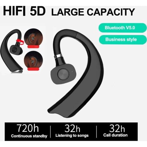 New Business 5.0 Bluetooth Adjustable Headset Single Ear Hanging In - Ear Wireless Unisex Driving Mobile Phone Long Standby