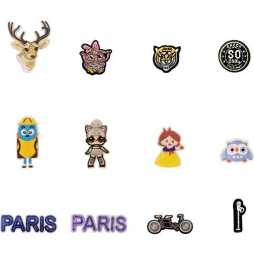 New DIY Cartoon Badge Iron Patch Bicycle Bee Embroidery Patch Sewing Children Jacket Hat Patching Decorative Sticker Accessories