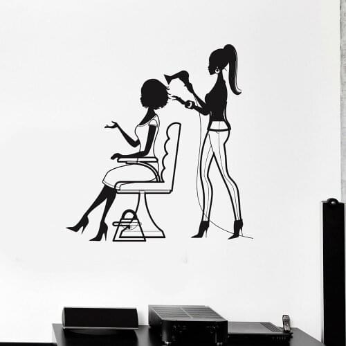 Hair Salon Wall Decal Beauty Spa Nail Hairdresser Stylist Vinyl Wall Sticker For Hairsttle Store Nordic Home Decoration W546