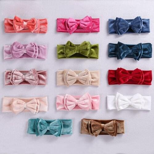 Big Bows Baby Headband Velvet Infant Girls Soft Head Bands Vintage Toddler Party Princess Hair Accessories Children Hairband