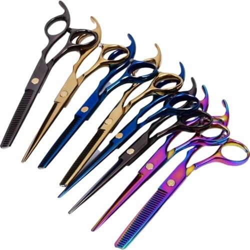 Blue Professional Japanese stainless steel Haircut Thinning Hairdressing Scissors Beard Shears