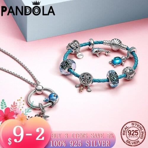 Sale 925 Sterling Silver Wavy Dark Blue Murano Glass Beads Ocean Charms Fit Original Pandora Bracelet Bangle Jewelry Gift