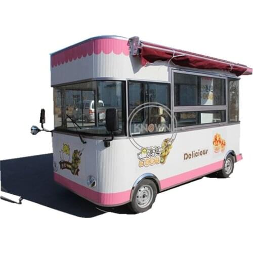 Pink color customized truck ice ice cream hot dog food cart trailer food truck