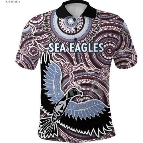 Australia Indigenous Eagles Warring-ah 3D Full Printed Men Women 2 Thin Polo Shirt Collar Short Sleeve Street Wear Casual Tee