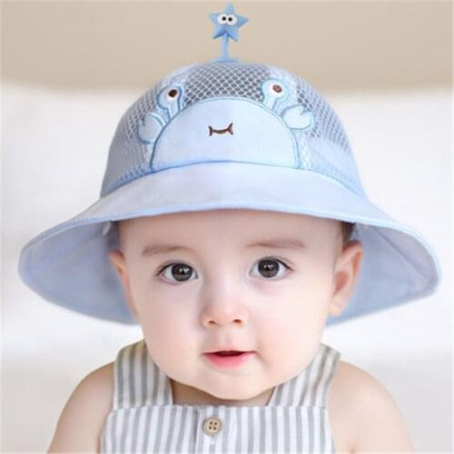 Baby Hat Toddler Infant Kids Bucket Cap Children Breathable Mesh Summer Outdoor Girls Boys Sun Beach Sunscreen Cotton Beanie Hat