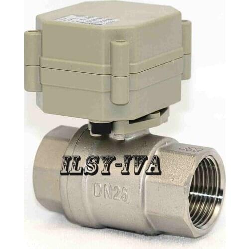DC12V/DC24V 2 way electric actuator ball valve,DN25 SS304 motorized ball valve