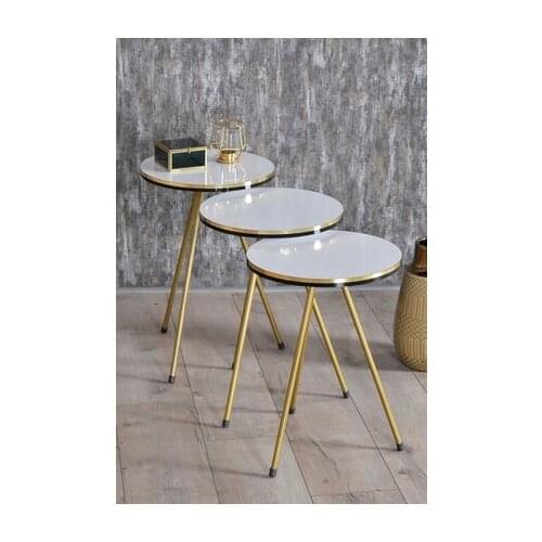 Modern Zigon coffee table White Metal Foot Double Gold coffee tables table basse furniture living room table
