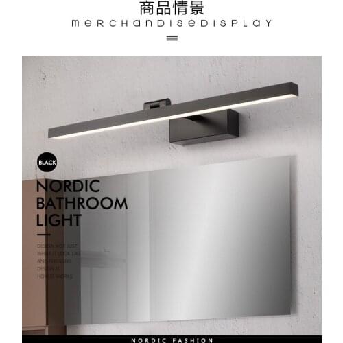 Led Punch-free Nordic Mirror Headlights for Toilet Bathroom Cabinet Hotel Aisle Painting Headlights Wall Mirror Bathroom Decor