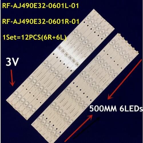 LED Backlight strip 12 lamp For Sharp 49"TV LC-49CFF5001K RF-AJ490E32-0601R-01 0601l A1 LY.45J01G001 LC-49CFE6032E LC-49CUF8472k
