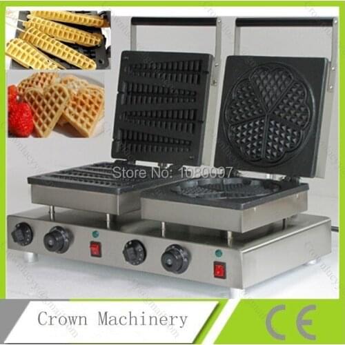 Double heads Sandwich toaster heart waffle maker & stainless steel lolly stroopwaffle maker