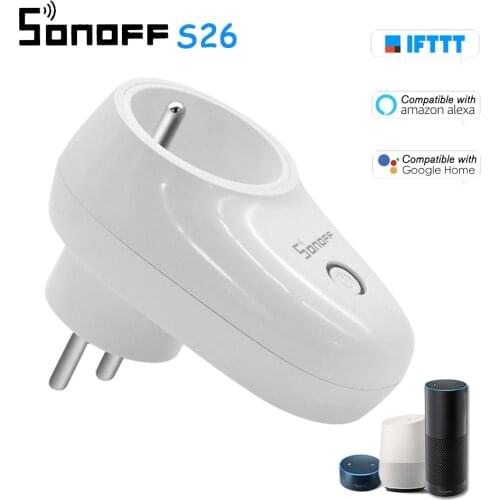 Sonoff S26 WiFi Smart Socket Wireless Plug Power Socket Smart Home Switch For Amazon Alexa Google Assistant IFTTT US/UK/CN/AU/EU