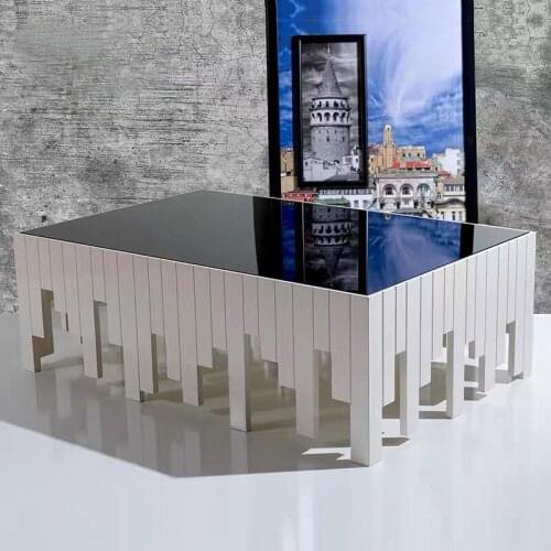 Coffee table, white piano paint, a few sofas and a few corners, creative personality, living room coffee table customization