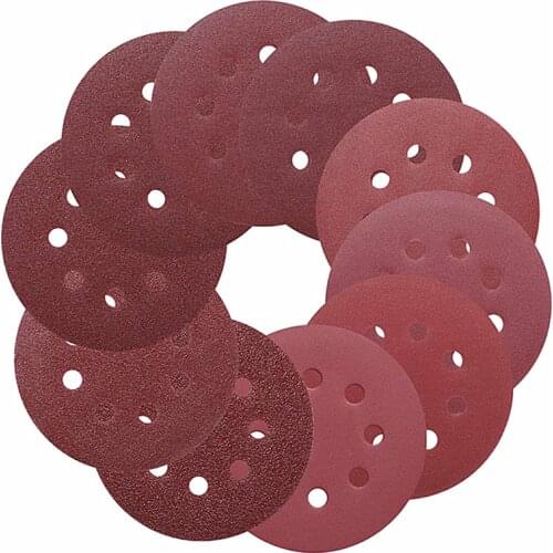 10pcs 5 Inch 125mm Round Sandpaper Eight Hole Disk Sand Sheets Grit 40-3000 Hook and Loop Sanding Disc Polish