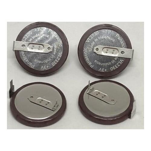 10pcs/lot Panasonic VL2330/HFN 3V 50mah 180 degrees Rechargeable Lithium Battery Button Coin Batteries Cell VL2330 for Car Keys