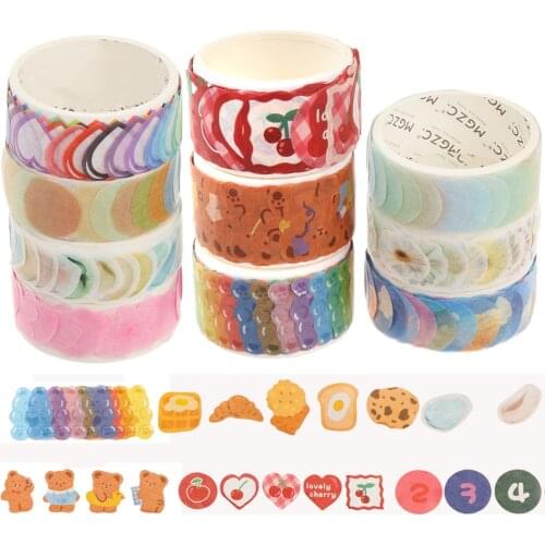 100Pcs/Roll Candy Paper Tape DIY Scrapbooking Decorative Stickers Hand Account Photo Home Decor Masking Tapes Handmade Stickers