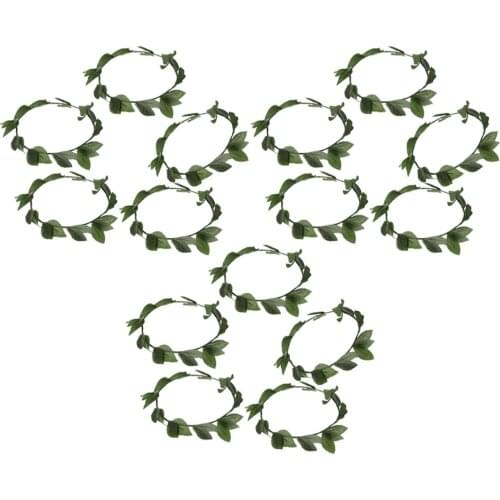 15Pcs Roman Greek Goddess Green Leaves Wreath Headpiece Fancy Costume Party