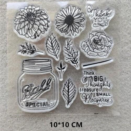 2020 Flowers Vase Clear Stamps DIY Scrapbooking Craft Supplies Silicone Seal Custom Photo Album Transparent Stamp for Stamping