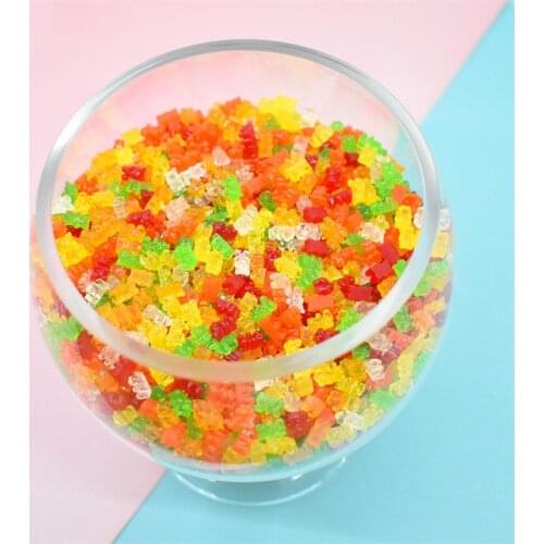 30 Pcs 1:12 Mini Candy Bear 8x5mm for Doll House Decorative Food