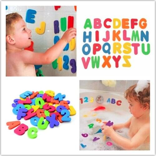 36Pcs Baby Bath Toys Soft Foam Letters Numbers Bath alphanumeric foam Classic Baby Early Educational Tools Kids Bathing Toy