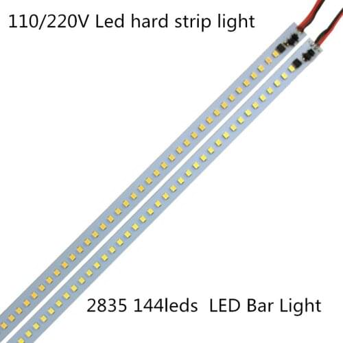 50pcs aluminium led strip 2835 1m luces strip LED Bar Light Kitchen cabinet 168LEDs 220V LED Hard Strip lighting