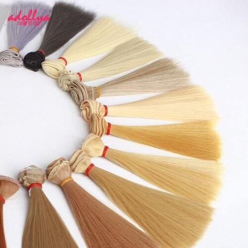 Doll Accessories Hair For Dolls Straight Synthetic Fiber Wig Hot Dyeing Wig Doll Tress Braid Hairs DIY Toys For Girls 15x100cm