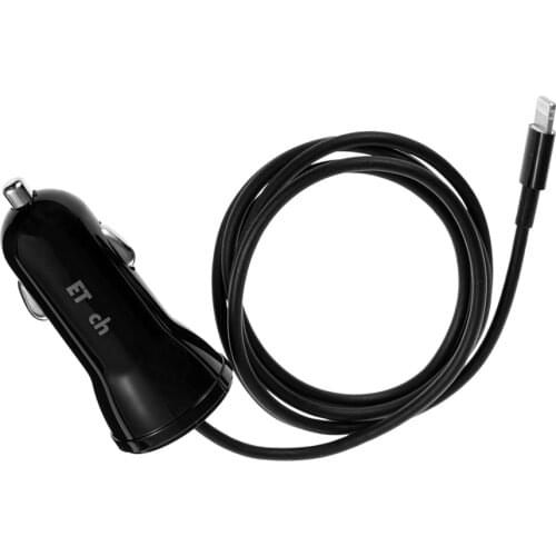 High Quality USB Car Charger 5V Adapter With Cable 2.1A Universal Auto Truck 12-24V Cigarette Lighter Socket For IPhone Phone