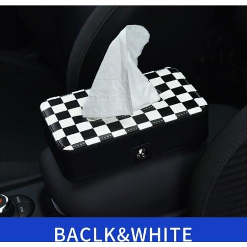 Car Accessories Tissue Box Holder Napkin Drawer Car Decoration Leather Home Office Black