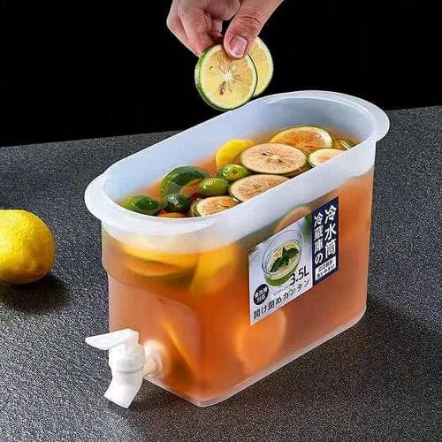 3.5L Cold Water Bottle with Faucet Leak-proof Large-capacity Household Refrigerator Temperature Resistance -20°C To 120°C