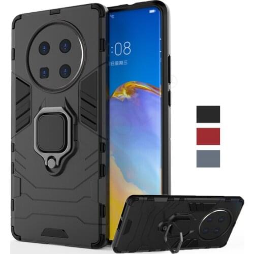 For Huawei Mate 40 Pro Plus Case Cover TPU Bumper Magnetic Ring Holder Silicone Armor Phone Case For Huawei Mate 40 Pro Plus