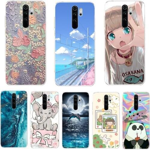 For Redmi Note 8 Pro Case Cartoon TPU Silicone Soft Back Cover Phone Case For Redmi Note 8 Pro Case Cover Coque flower