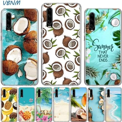 Fruit Coconut Summer Blue Sky Phone Case For Huawei P40 P30 P20 Mate 30 20 10 P10 Pro+ lite P Smart Z Plus + 2019 2018 Cover