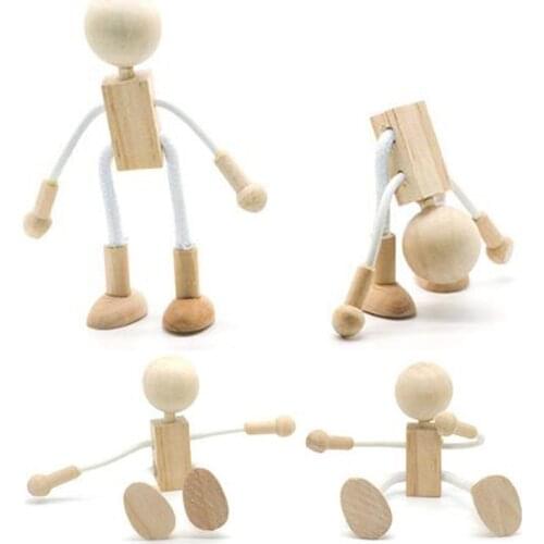 DIY Wooden Assembling Transformation Robot Blocks Kids Handmade Painting Draw Tools Educational Toys For Children Gifts