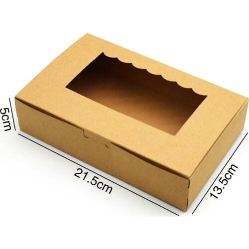 Naturally Kraft Bakery Pie Box With PVC Window Large Cookie Box for Cake Pastries B99