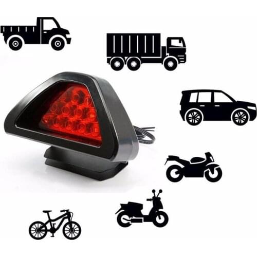 F1 Style DRL Red 12 LED Rear Tail Stop Fog Triangular Brake Light Stop Safety Lamp Car Motor Free Ship LED Rear Tail Ligth