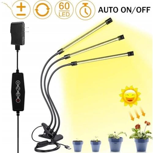 3 Heads LED Grow Light USB Power Phyto Lamp 360 Degrees Flexible Clip Full Spectrum For Plants Seedlings Flower Home Tent