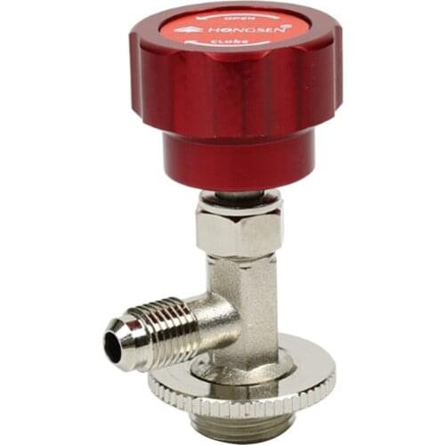Red Refrigerant Bottle Opener Refrigerant Can Tap Valve Fluorine for R134A Can Tap Valve