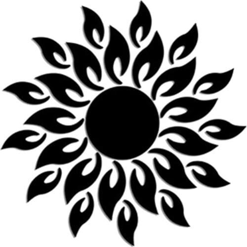 Creative Sun Flower 3D Art Mirror Wall Stickers Removable Acrylic Sun Pattern DIY Round Flower Home Decoration Accessories