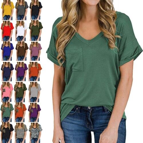 Summer T Shirt Women Raglan Sleeve T-shirt Casual O-neck Short Sleeve 2021 Fashion Leopard Pocket Tops Tee Shirts Female Tshirts