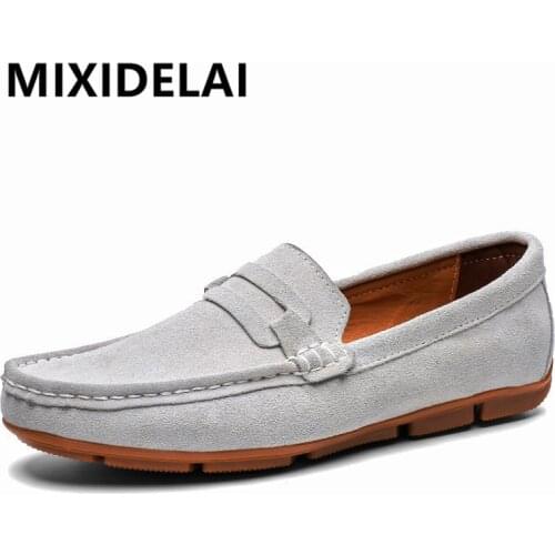 Brand Fashion Men Driving Shoes High Quality Genuine Leather Loafers Moccasins Mens Flats Breathable Boat Shoes Casual Shoes