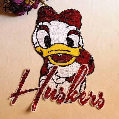Disney Cute Cartoon Anime Letter Donald Duck Patch Sticker Simple Sequin Embroidered Clothing Accessories Patch Sticker