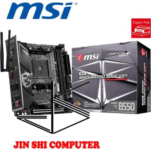 NEW MSI MPG B550I GAMING EDGE WIFI Support for 3rd Gen AMD Ryzen SOCKET AM4 Supports DDR4 Memory, up to 4600(OC) MHz PCIe 4.0
