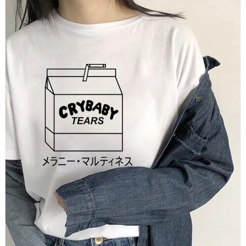 New T Shirt Women Cartoons Juice Printed Summer Casual Tshirts Tees Harajuku Korean Style White Tops 2021 New Female T-shirts