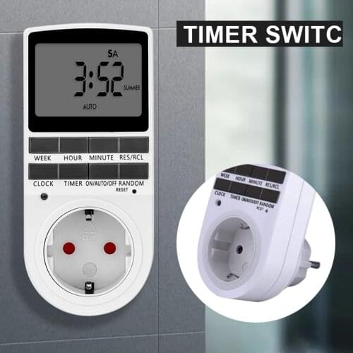New Arrivals Digital LCD Display EU Plug-In Programmable Kitchen Electronic Digital Timer Switch Socket 24hr 7 Days