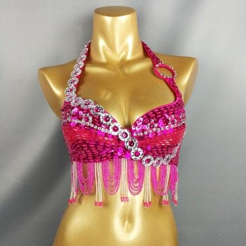 Free shipping wholesale new belly dance costumes senior bra belly dancing clothes Sexy night Bellydance Bead Sequins tops BAR