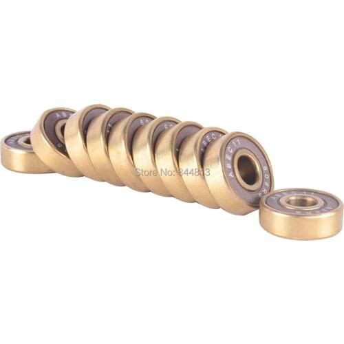 Send free 10pcs/set ILQ11 Grade Gold Skateboard Bearing 608 Top Speed Skate wheel Bearing ABEC-11 608RS