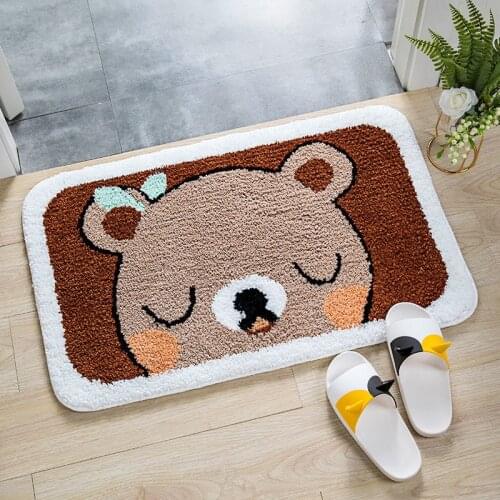 Animal Bedroom Door Mat Non-slip Carpet Cartoon Panda Mat Cute Home Bathroom Balcony Doorway Hallway Absorbent Doormat