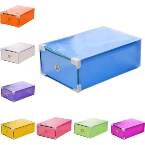 Translucence Shoe Boxes Storage Box Shoes Box Thickened Dustproof Shoe Organizer Box Plastic Foldable Combination Shoe Cabinet