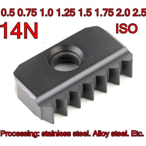 14N 0.5 0.75 1.0 1.25 1.5 1.75 2.0 2.5 ISO BR215 5pcs/set Threaded Milling insert Processing: stainless steel. Alloy steel. Etc