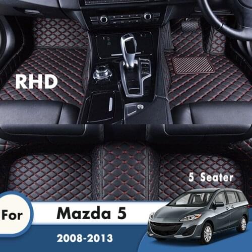 RHD Carpets For Mazda 5 2013 2012 2011 2010 2009 2008 5 Seats Leather Mat Car Floor Mats Custom Car Accessories Styling Interior
